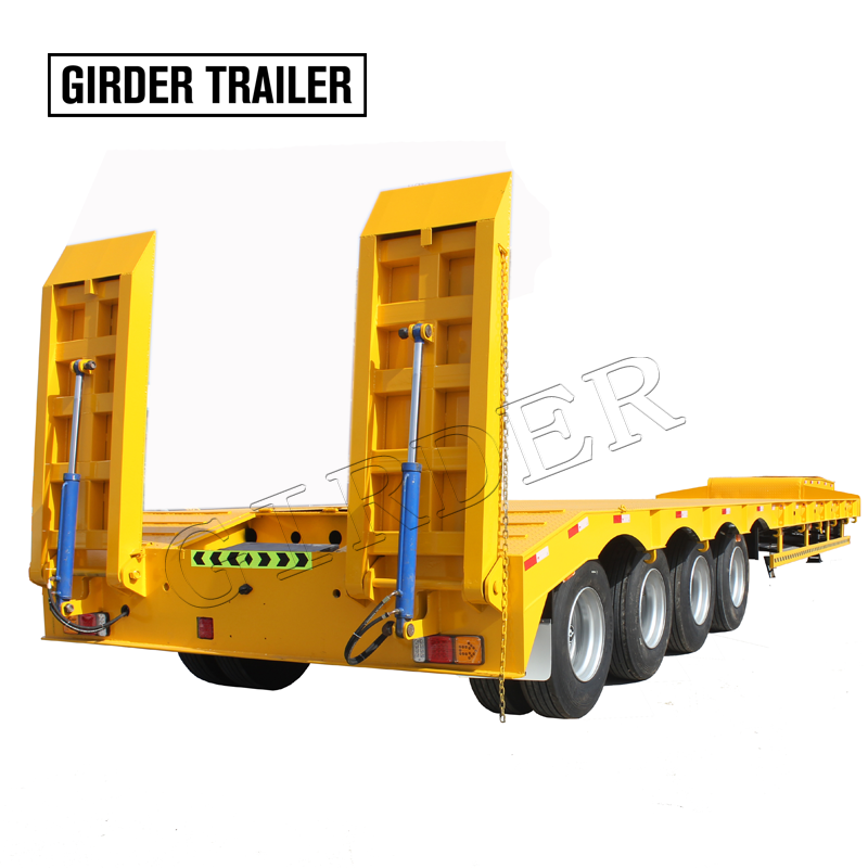 4 axles low bed trailer，quad low loader trailer