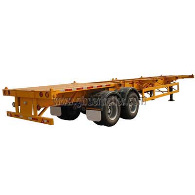 2 axles 40ft skeleton semi trailer,40 foot shipping container chassis