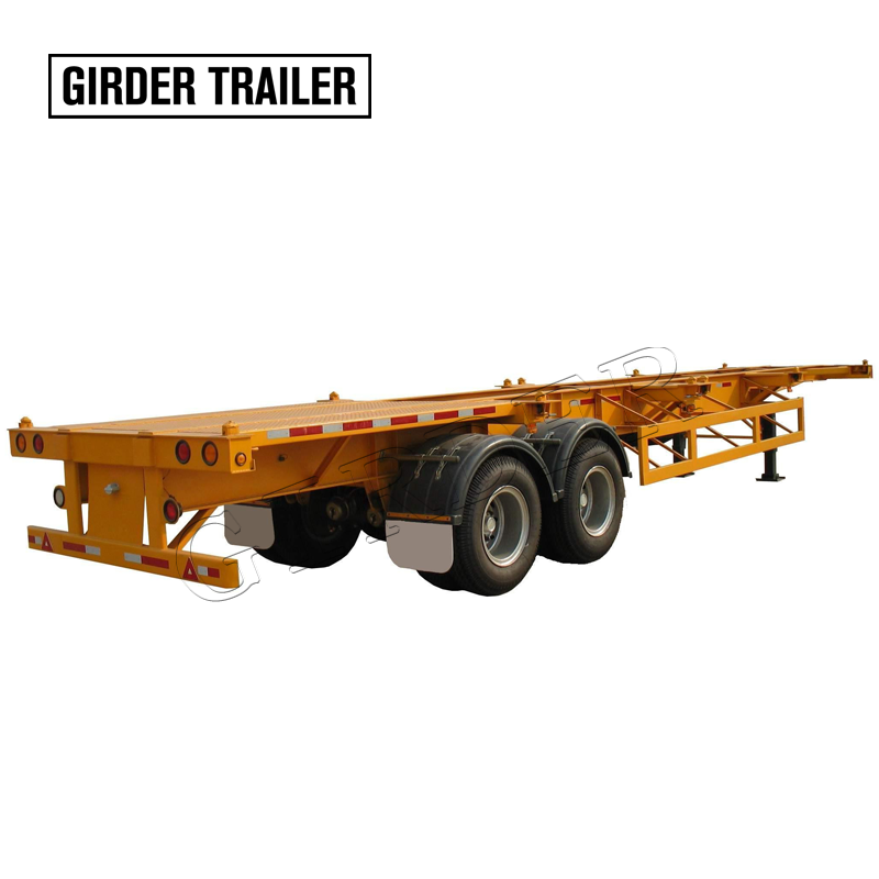2 axles 40ft skeleton semi trailer,40 foot shipping container chassis