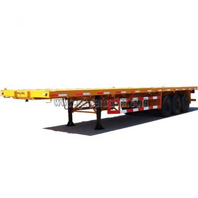 3 axles 40ft flatbed container semi trailer.45 foot flat deck trailer