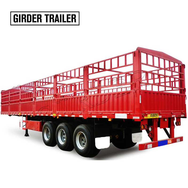 Tri axles Fencing semi trailer,sidel grill cargo trailer