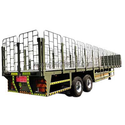 Flatbed trailer with grill ,side grill semi trailer for sale