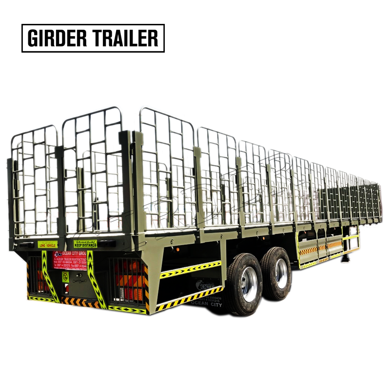 Flatbed trailer with grill ,side grill semi trailer for sale