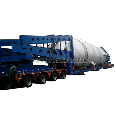 Clamped type tank transport trailer with concave beam Clamped type tank transport trailer with concave beam