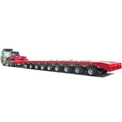 Multi axles low bed trailer with hydraulic lifting suspension