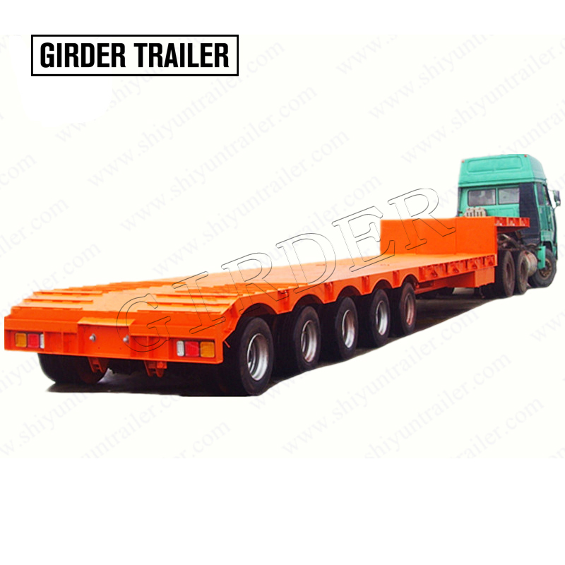 5 axles lowboy trailer,steering low loader trailer for sale