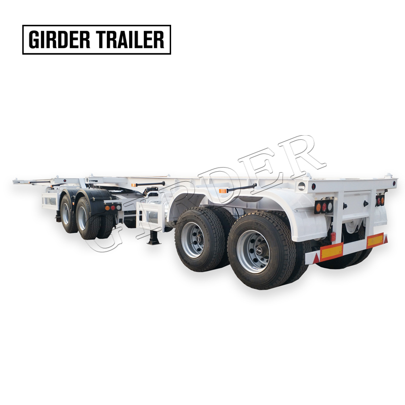 20 foot skeletal container trailer,20ft trailer chassis 