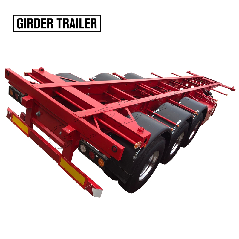 30 ft shipping container skeletal trailer,30feet gooseneck chassis
