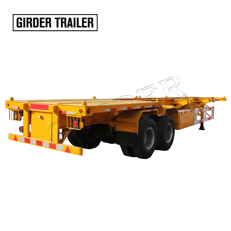 2 axles 40ft skeleton semi trailer,40 foot shipping container chassis