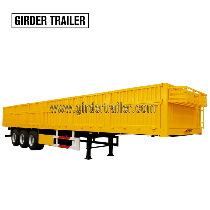 Flatbed container semi trailer with side walls