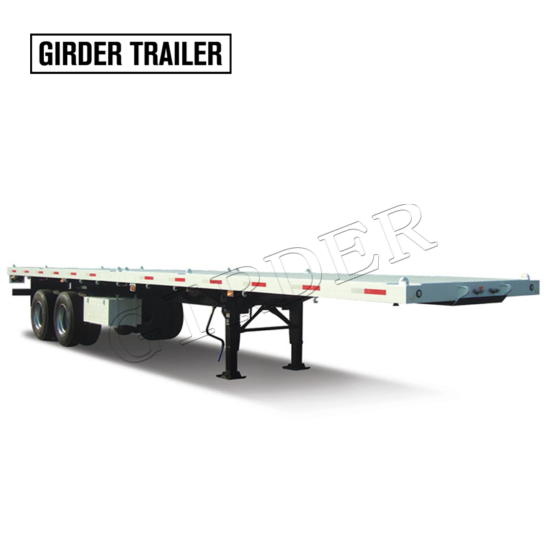 2 axles 40ft flatbed semi trailer, 40 foot container trailer