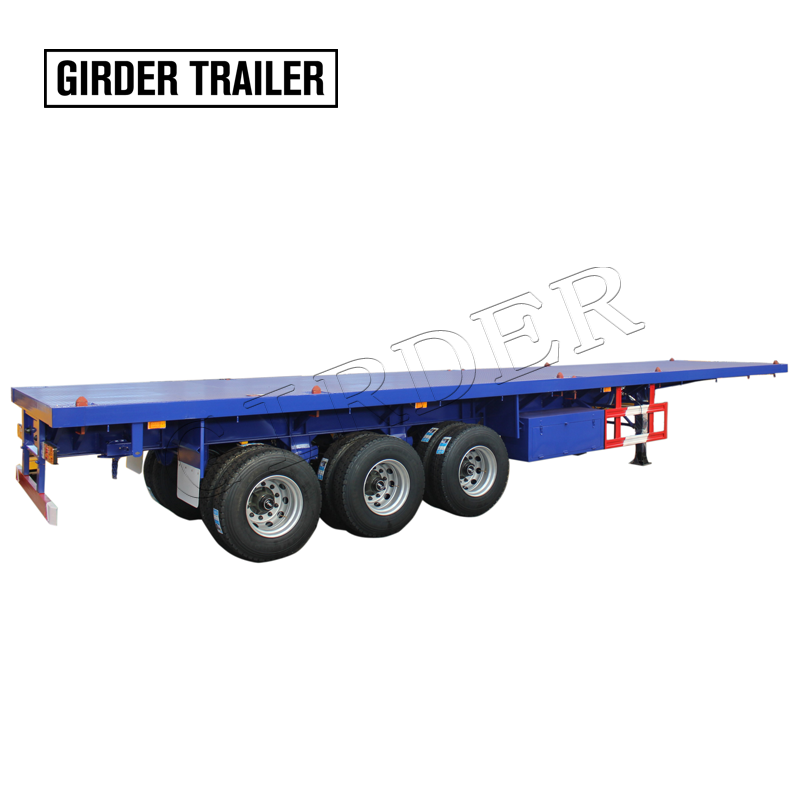 3 axles 40ft flatbed container semi trailer.45 foot flat deck trailer