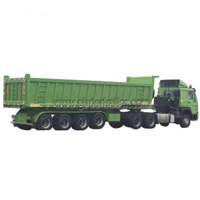 4 axles end dump semi trailer,quad tipping trailer 4 axles end dump semi trailer,quad tipping trailer