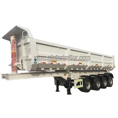 U shape 4 axles end dump semi trailer,hydraulic tipping trailer