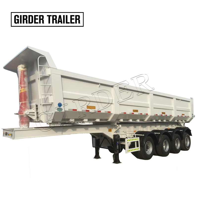 U shape 4 axles end dump semi trailer,hydraulic tipping trailer