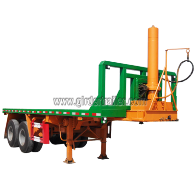 2 axles 20ft flatbed container tipper semi trailer 