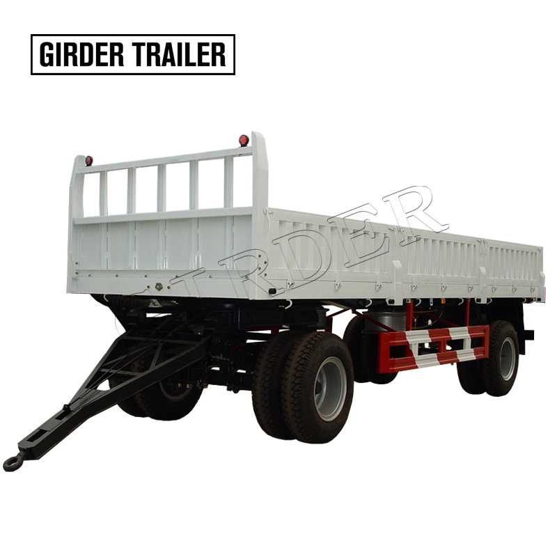 Drop side draw bar trailer,side wall cargo full trailer