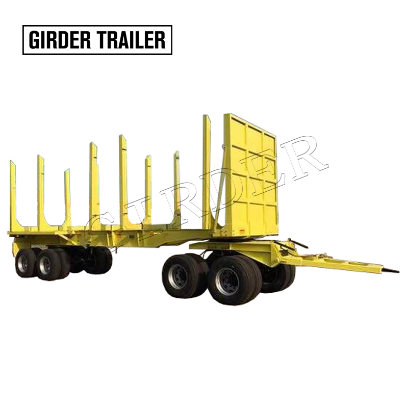 Log towing draw bar trailer,timber full trailer