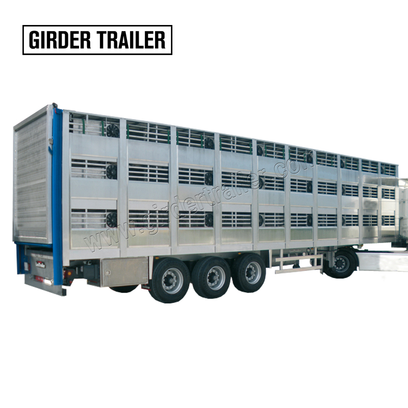 3 layer alimunum pig trailer,alloy piglet semi trailer